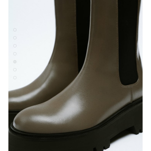 Zara Lug Sole Leather Ankle Boots - Picture 4 of 7